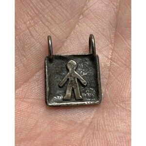 Silpada Sterling Silver Oxidized Square Boy Slide Charm Pendant S1745